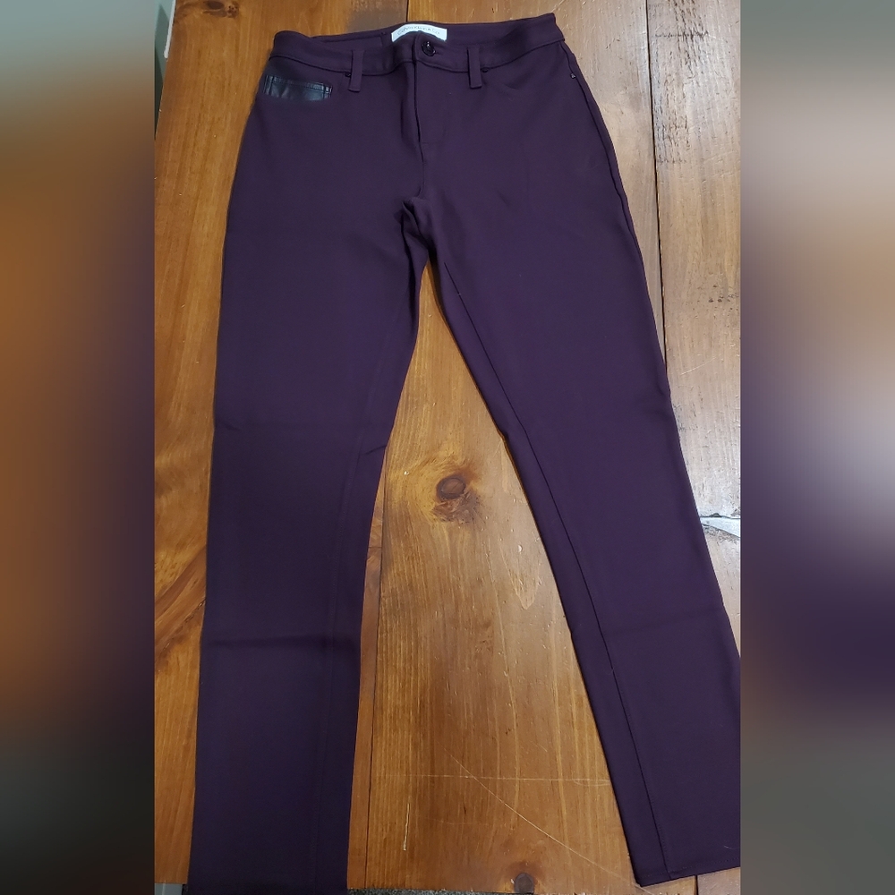 Calvin Klein Women's Straight Leg Pants in Deep Plum